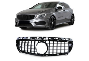 Autogrille - Mercedes A-klasse W176 12-15 - Sport optiek - Glanzend zwart