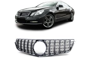 Autogrille - Mercedes E Coupe C207 Cabrio A207 09-13 - Sportief design - Zwart chroom