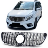 Autogrille - Mercedes V Class W447 14-19 - Sport optiek - Chroom/Glans Zwart