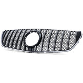 Autogrille geschikt voor Mercedes V Class W447 14-19 - Sport optiek - Chroom/Glans Zwart