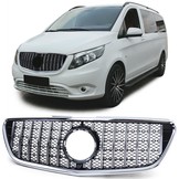 Autogrille geschikt voor Mercedes Vito W447 14-19 - Sportieve Uitstraling - Glans Zwart/Chroom