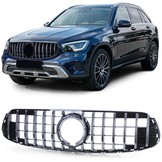 Sportrooster geschikt voor Mercedes GLC X253 - CHROOM/GLANS ZWART - met houder voor frontcamera - 2020-2022