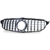 Autogrille geschikt voor Mercedes C-klasse W205 S205 18-21 - Sport optiek - Zwart glans/chroom