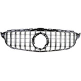 Autogrille geschikt voor Mercedes C-klasse W205 S205 18-21 - Sport optiek - Zwart glans/chroom
