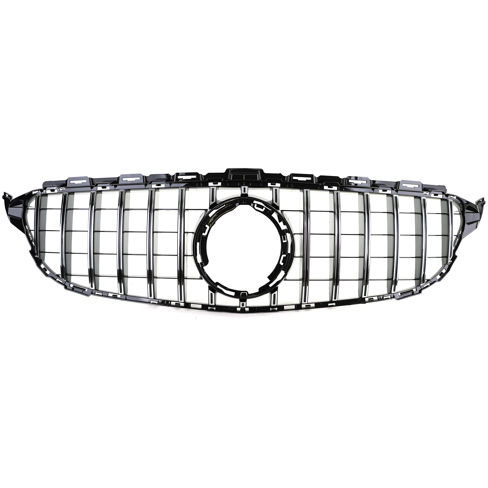 Autogrille geschikt voor Mercedes C-klasse W205 S205 18-21 - Sport optiek - Zwart glans/chroom