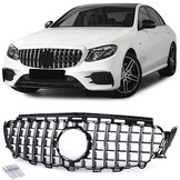 Autogrille - geschikt voor Mercedes E-klasse W213 S213 16-21 - Sport GT-optiek - GLANS ZWART/CHROOM
