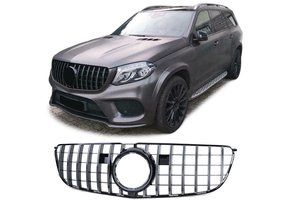 Autogrille geschikt voor Mercedes GLS X166 15-19 - ZWART GLANS/CHROOM - Sportieve look
