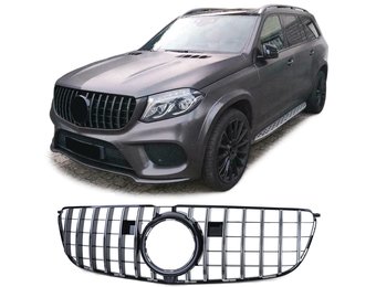 Autogrille - Mercedes GLS X166 15-19 - ZWART GLANS/CHROOM - Sportieve look