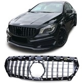 Autogrille geschikt voor Mercedes CLA C117 pre-facelift 13-16 - Chroom/Zwart glans - Sportief ontwerp