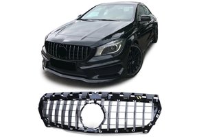 Autogrille - Mercedes CLA C117 pre-facelift 13-16 - Chroom/Zwart glans - Sportief ontwerp