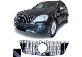 Autogrille - geschikt voor Mercedes M klasse ML W164 08-11 - Sport rooster - Zwart chroom