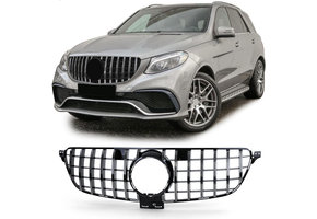 Autogrille geschikt voor Mercedes GLE W166 15-19 - Sport GT-optiek - Zwart/Chroom