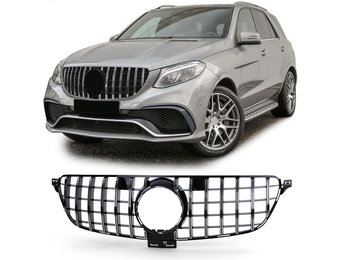 Autogrille - Mercedes GLE W166 15-19 - Sport GT-optiek - Zwart/Chroom