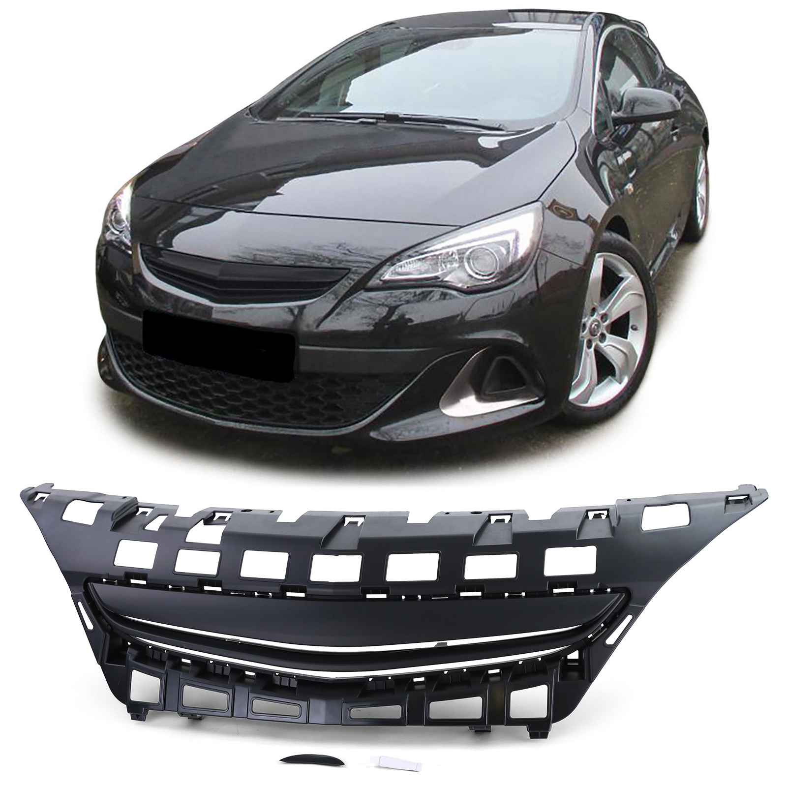 Autogrille - Opel Astra J GTC 2012 - Sportieve look - Zwart