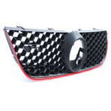 Honingraat grill geschikt voor VW Polo 9N3 05-09 - Rode rand - Sportief design