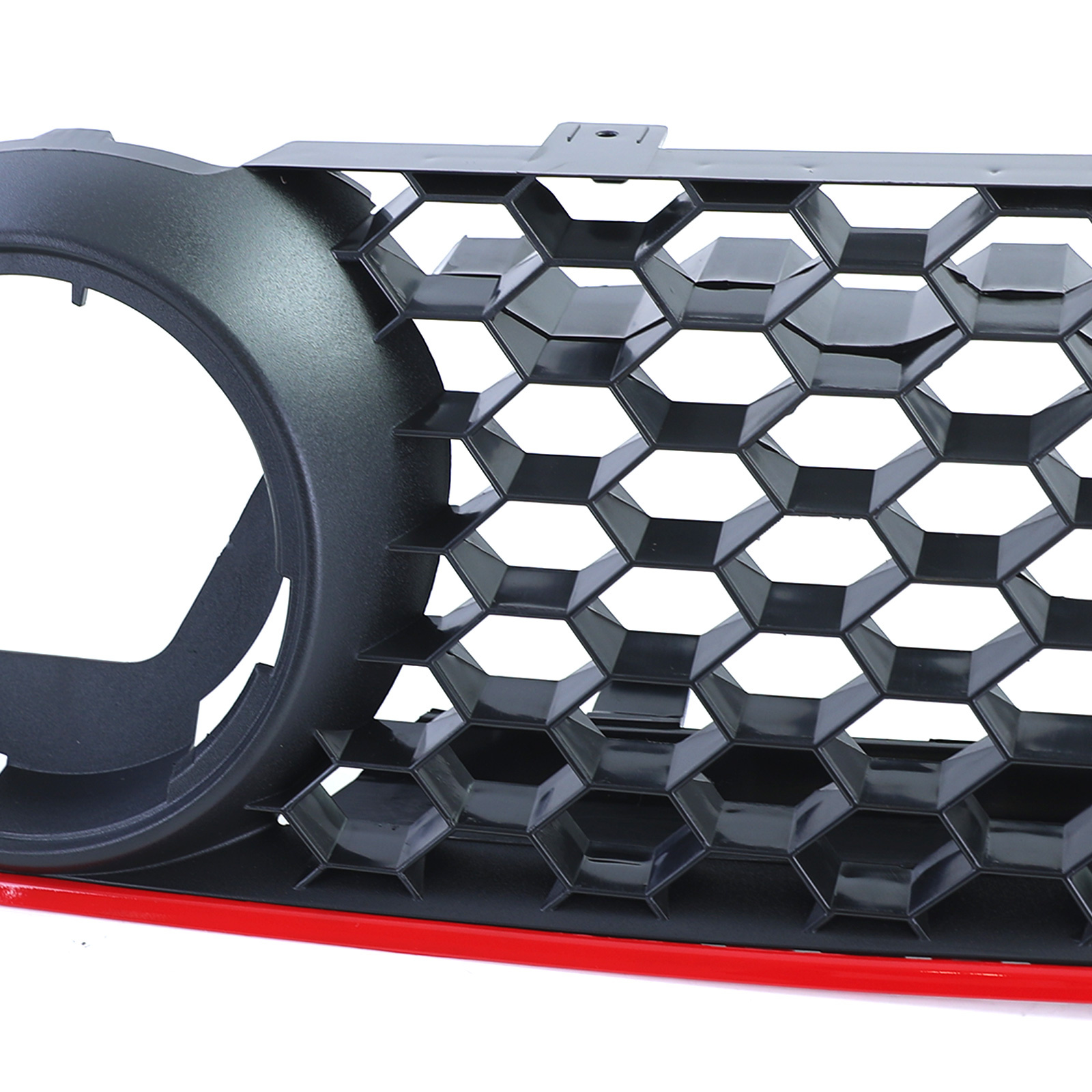 Honingraat grill geschikt voor VW Polo 9N3 05-09 - Rode rand - Sportief design