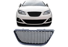 Honingraat grill geschikt voor Seat Ibiza 6J 08-12 - zwart - sportief, kwalitatief