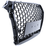 Honingraat grill - Audi A4 B9 8W 15-19 - Zwart glans - Badgeloos & inclusief PDC sensoren.
