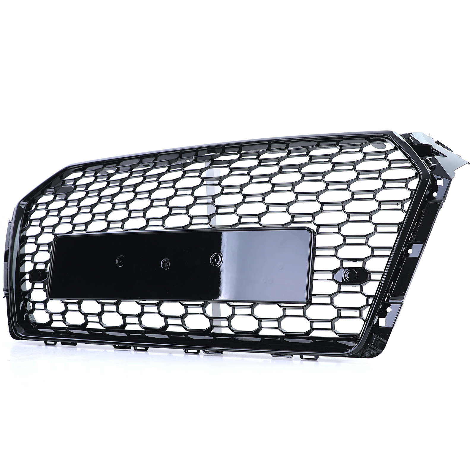 Honingraat grill - Audi A4 B9 8W 15-19 - Zwart glans - Badgeloos & inclusief PDC sensoren.