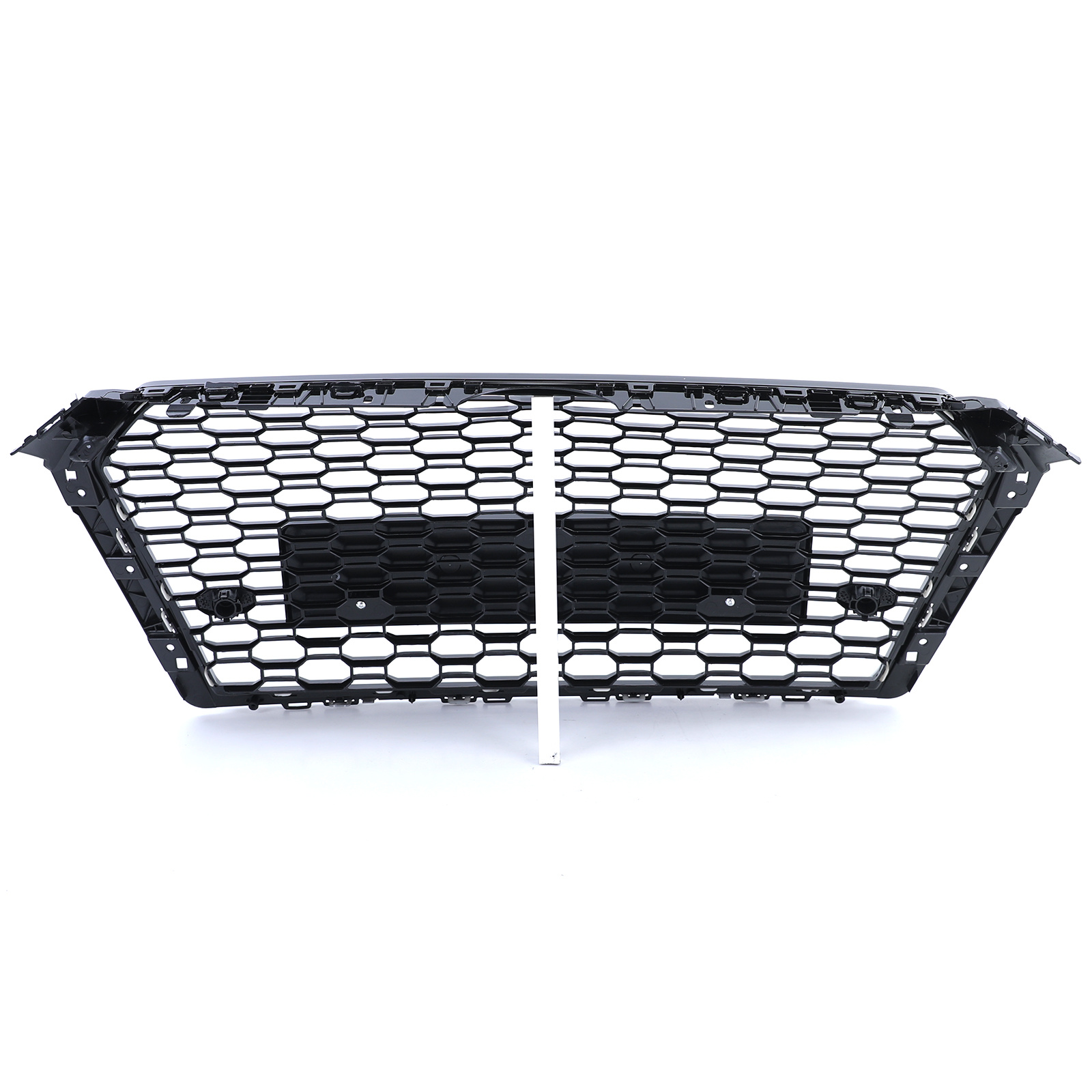 Honingraat grill - Audi A4 B9 8W 15-19 - Zwart glans - Badgeloos & inclusief PDC sensoren.