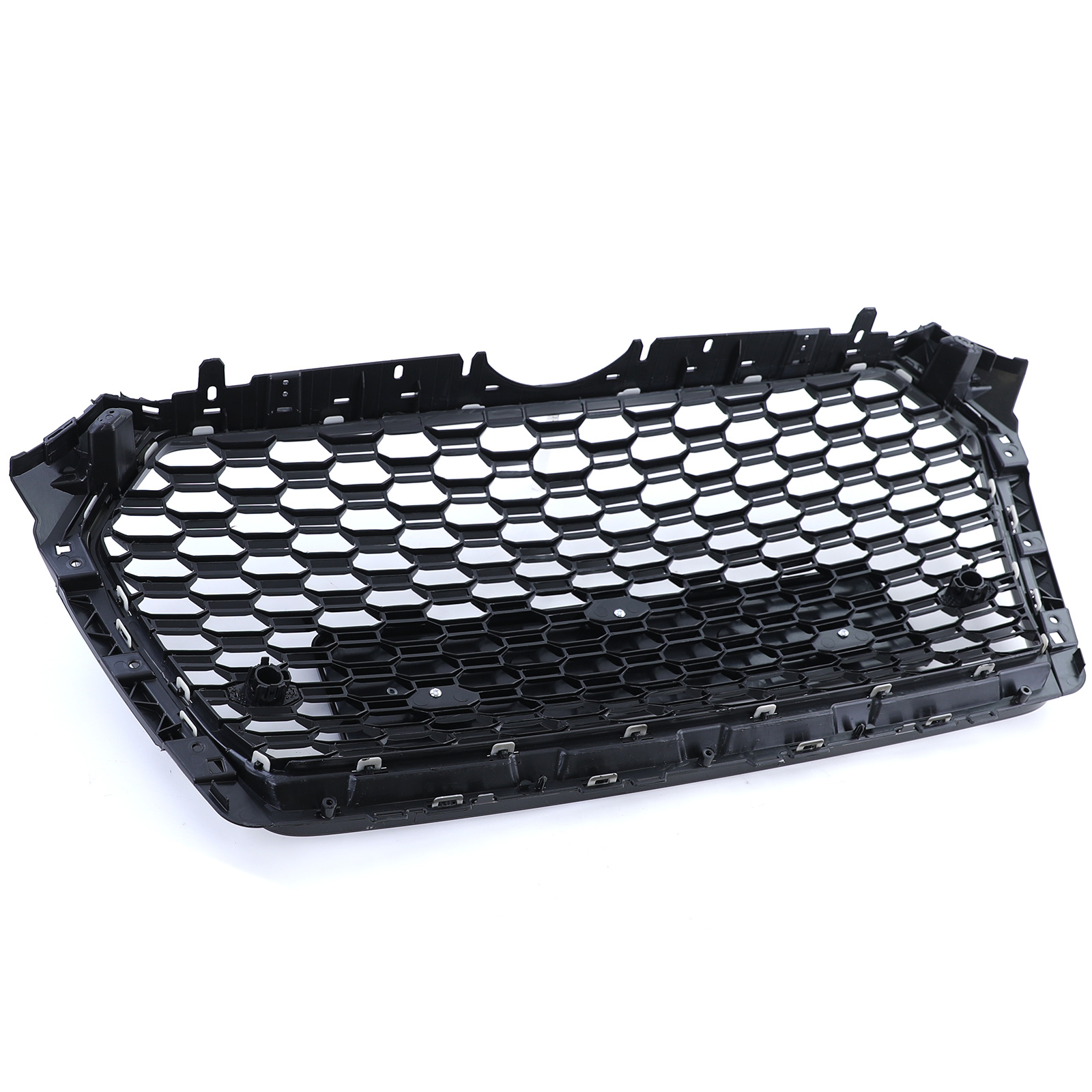 Honingraat grill - Audi A4 B9 8W 15-19 - Zwart glans - Badgeloos & inclusief PDC sensoren.