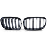 Radiateurgrille - BMW 1 Serie F20 F21 10-14 - Dubbele stang - Zwart glans