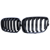 Radiateurgrille - geschikt voor BMW 1 Serie F20 F21 10-14 - Dubbele stang - Zwart glans