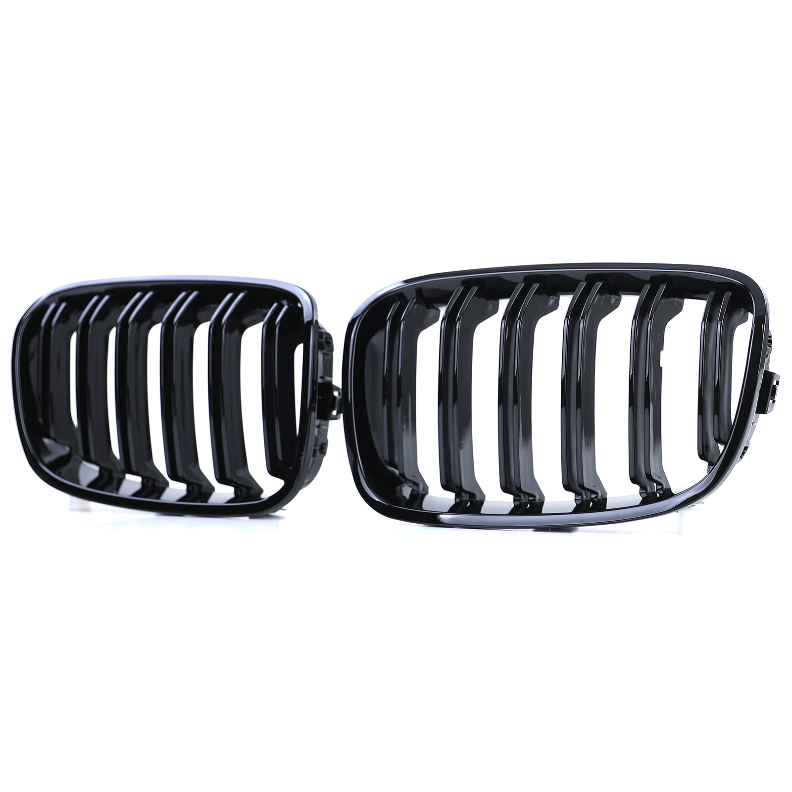 Radiateurgrille - geschikt voor BMW 1 Serie F20 F21 10-14 - Dubbele stang - Zwart glans