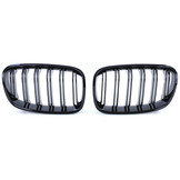 Radiateurgrille - geschikt voor BMW 1 Serie F20 F21 10-14 - Dubbele stang - Zwart glans