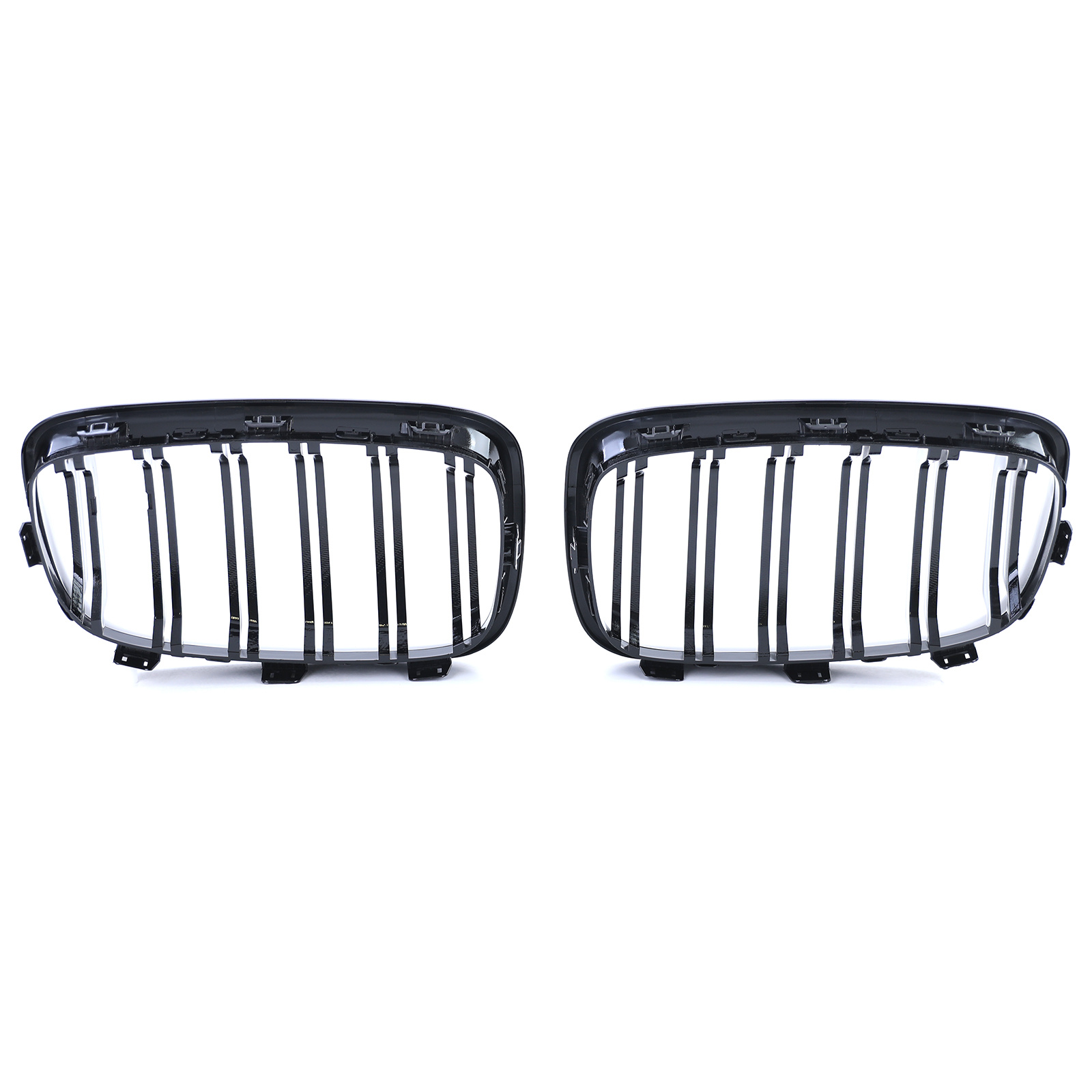Radiateurgrille - geschikt voor BMW 1 Serie F20 F21 10-14 - Dubbele stang - Zwart glans