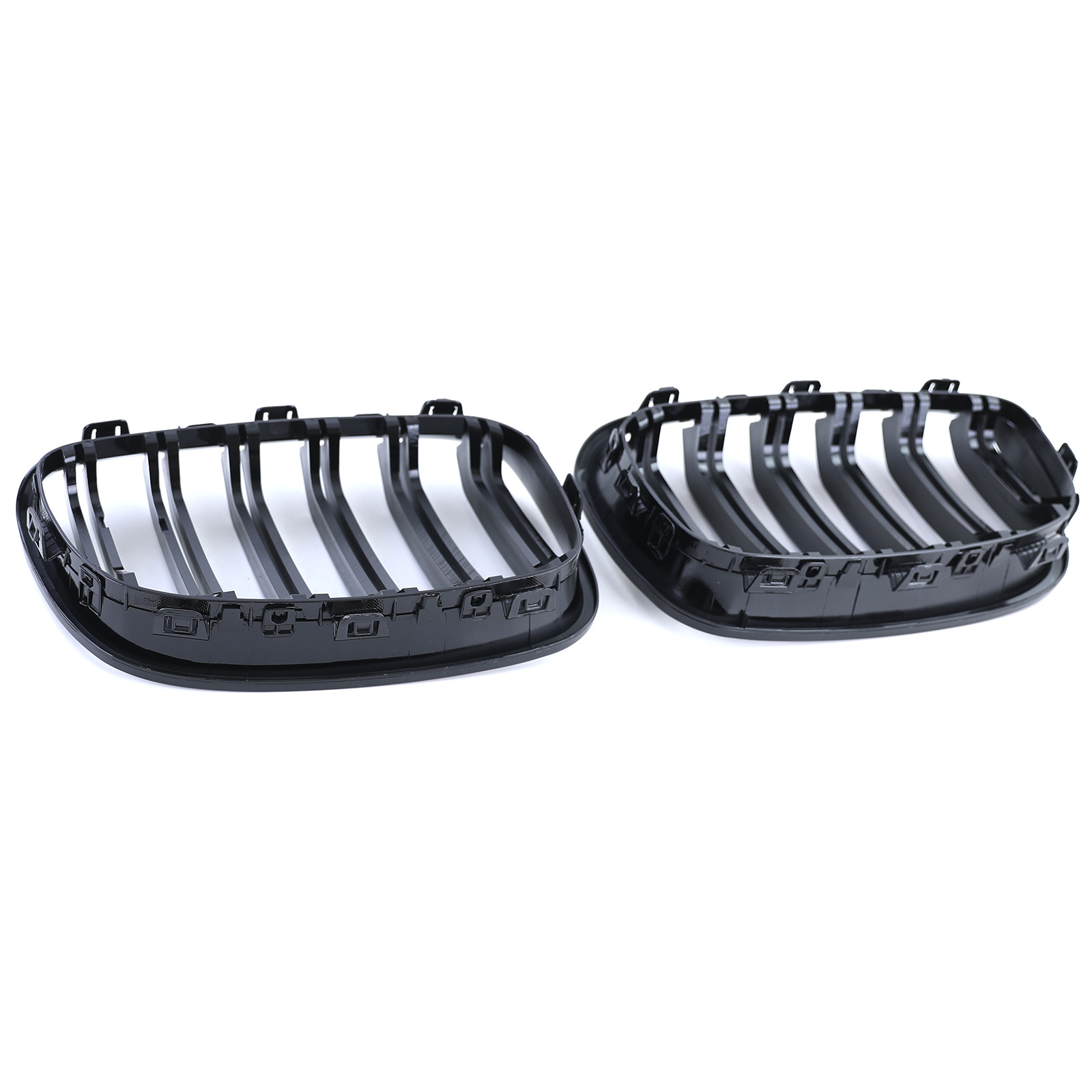 Radiateurgrille - geschikt voor BMW 1 Serie F20 F21 10-14 - Dubbele stang - Zwart glans