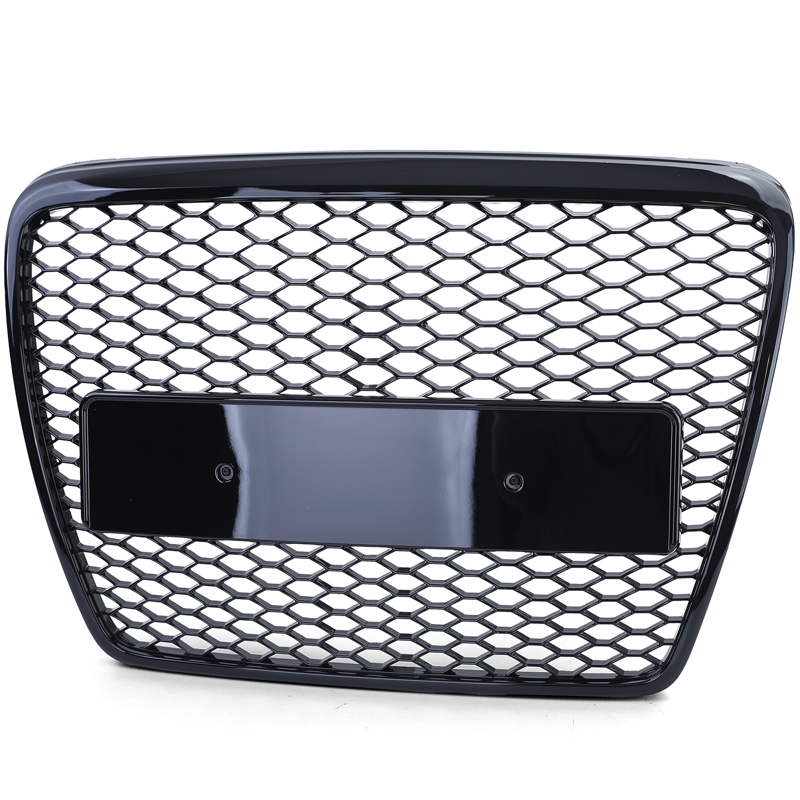 Honingraat grill - Audi A6 C6 4F 08-11 - Badgeloos - ZWART GLANS