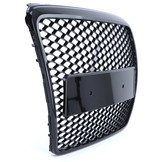 Honingraat grill - geschikt voor Audi A6 C6 4F 08-11 - Badgeloos - ZWART GLANS
