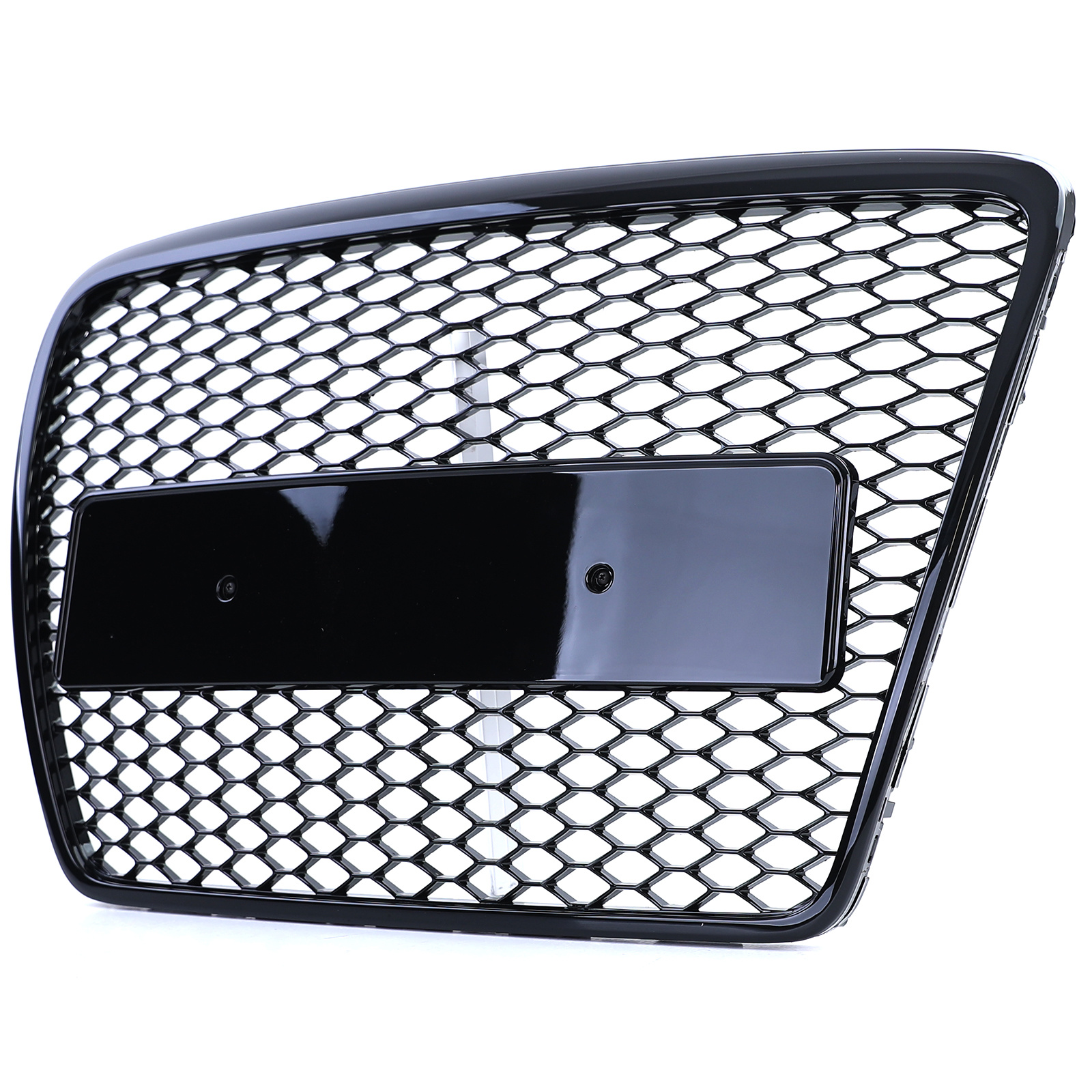 Honingraat grill - Audi A6 C6 4F 08-11 - Badgeloos - ZWART GLANS