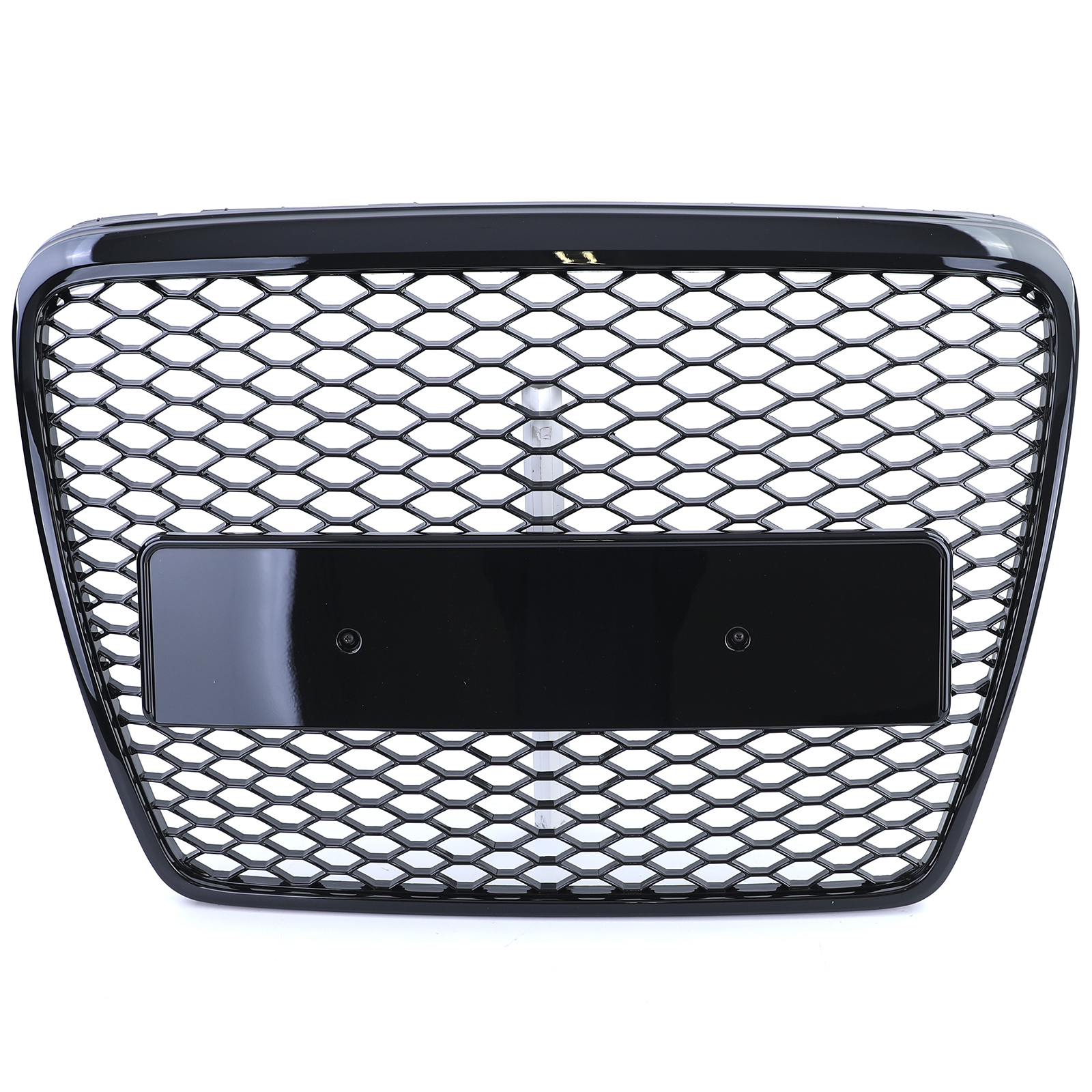 Honingraat grill - Audi A6 C6 4F 08-11 - Badgeloos - ZWART GLANS