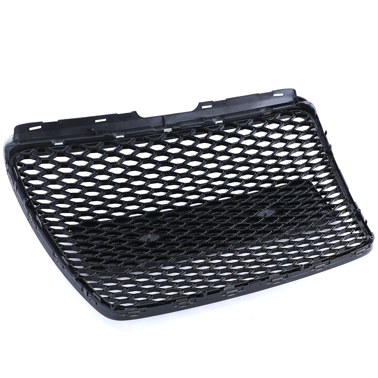 Honingraat grill - Audi A6 C6 4F 08-11 - Badgeloos - ZWART GLANS