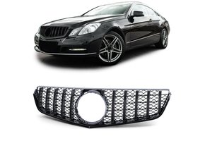Autogrille geschikt voor Mercedes E Coupe C207 Cabrio A207 09-13 - Sport Optiek - Glanzend Zwart