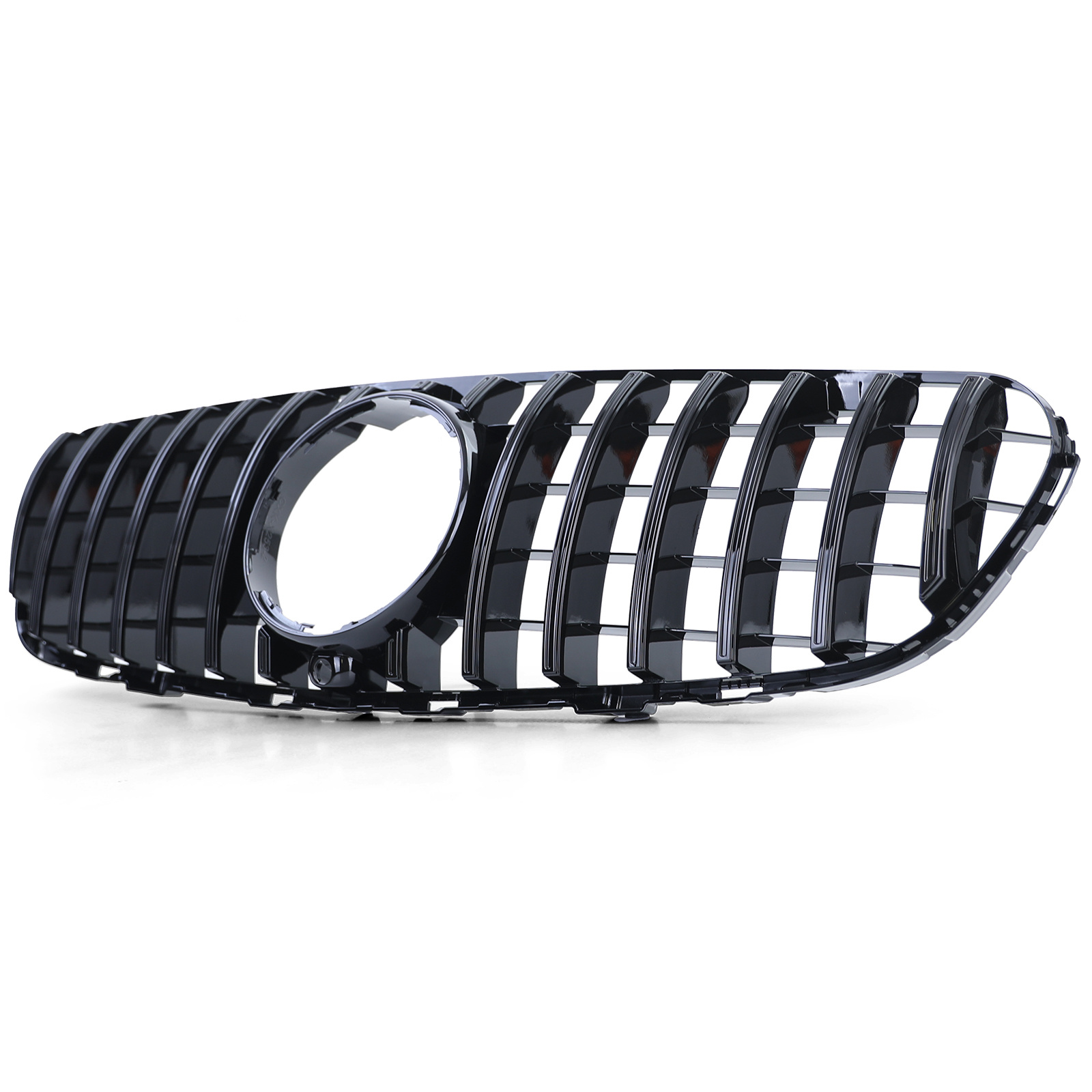 Sportradiateurrooster geschikt voor Mercedes GLC X253 SUV - Glanzend zwart - Incl. houder voor frontcamera