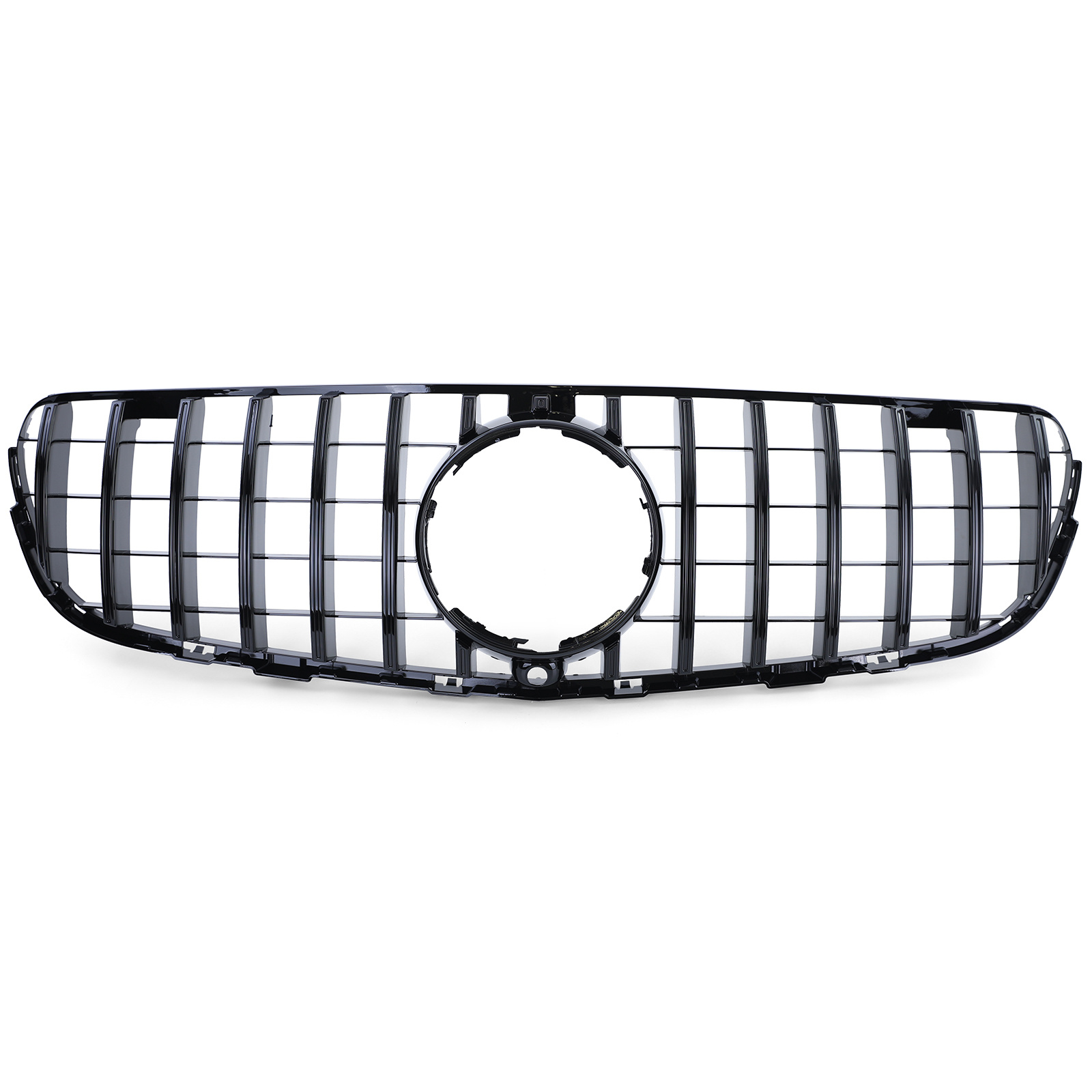 Sportradiateurrooster geschikt voor Mercedes GLC X253 SUV - Glanzend zwart - Incl. houder voor frontcamera