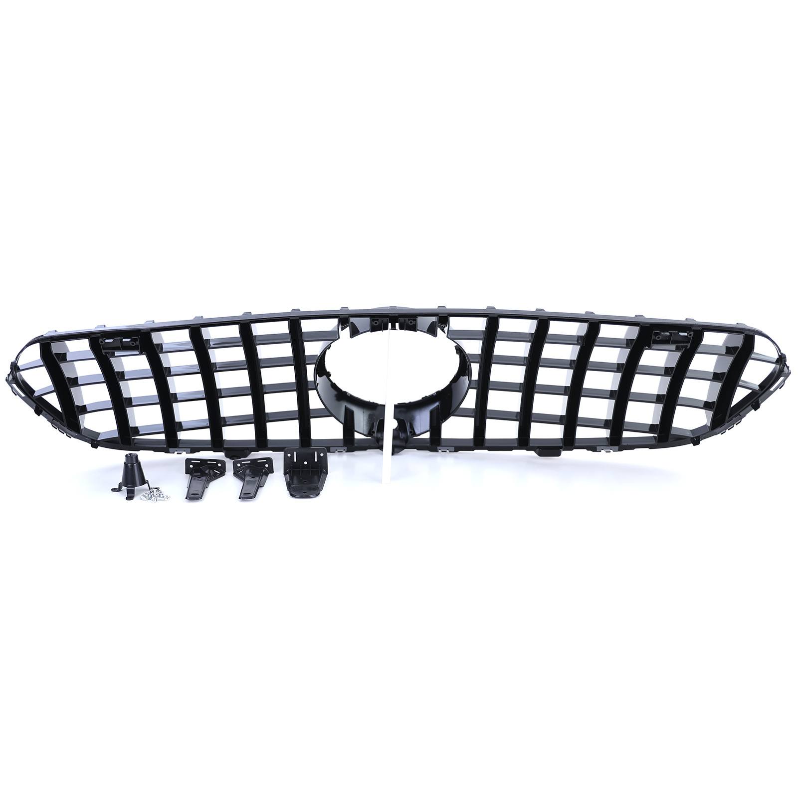 Sportradiateurrooster geschikt voor Mercedes GLC X253 SUV - Glanzend zwart - Incl. houder voor frontcamera