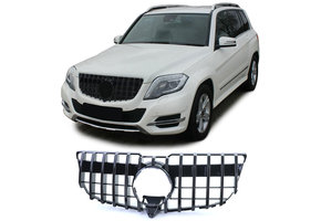 Autogrille geschikt voor Mercedes GLK X204 Facelift 12-15 - Sportieve look - Zwart glans