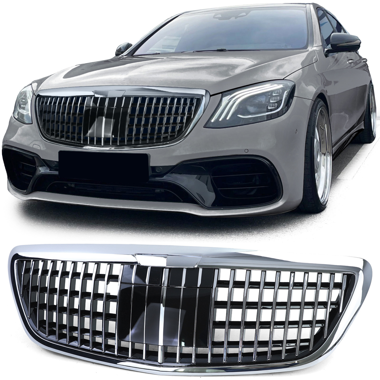 Autogrille - Mercedes S-klasse W222 13-20 - Sport MB-optiek - chroom
