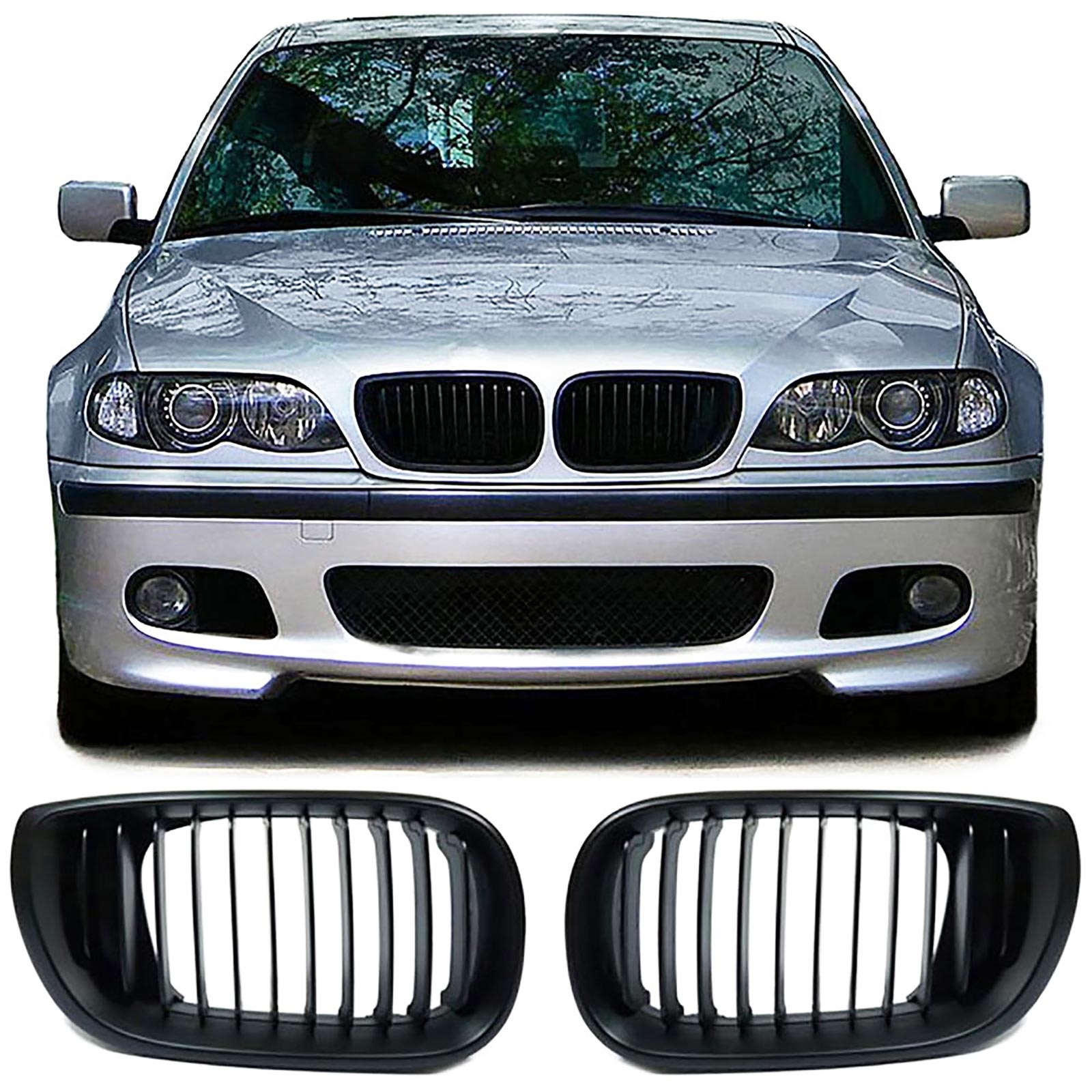 Autogrille - BMW E46 Sedan Touring 01-05 - Sportieve look - Performance zwart