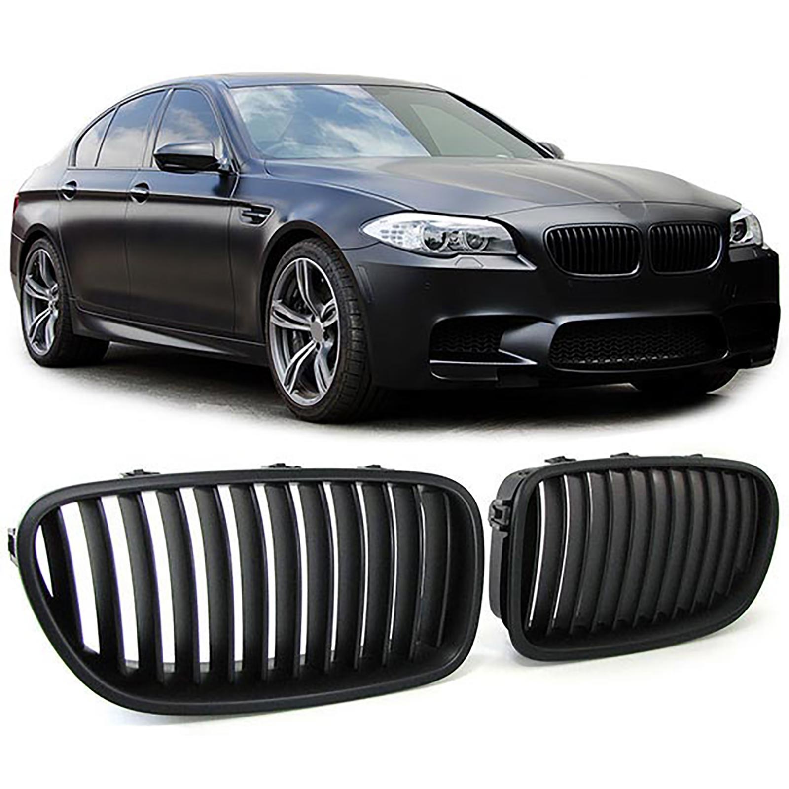 Autogrille - BMW F10 F11 Sedan Touring - Sportieve look - Performance zwart mat