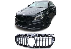 Autogrille - geschikt voor Mercedes CLA C117 Pre Facelift - Sport optiek - Glanzend zwart