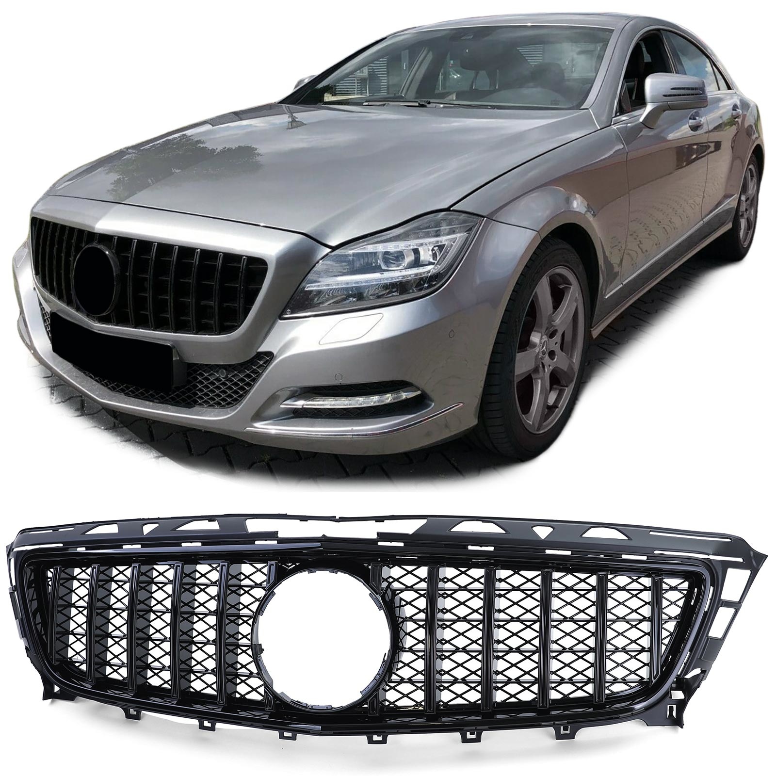 Autogrille - Mercedes CLS C218 11-14 - Sport Optiek - Glanzend Zwart