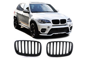 Autogrille - geschikt voor BMW X5 E70 X6 E71 06-13 - Sportieve look - Mat zwart