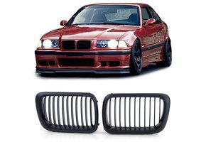 Autogrille geschikt voor BMW 3 Serie E36 Coupe Cabrio - Sport rooster - Performance ZWART MAT