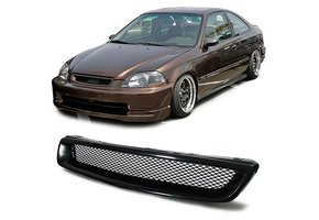 Autogrille geschikt voor Honda Civic 95-98 EJ EK EM1 - Sport rooster - Zwart inzetstuk