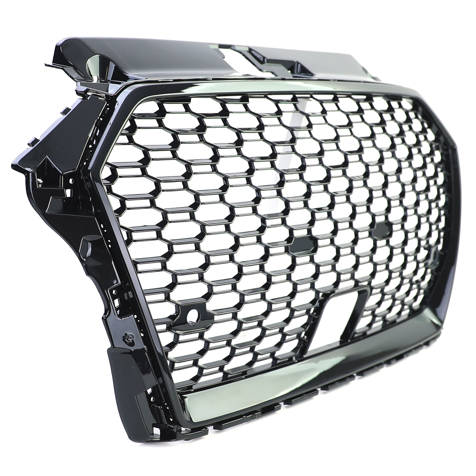 Honingraat grill - Audi A3 8V 16-20 - Badgeloos - Zwart glans